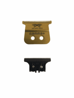 Gamma Fixed Gold Titanium X-Pro Wide Trimmer Blade with DLC "The One" Cutter Set #GP527GB