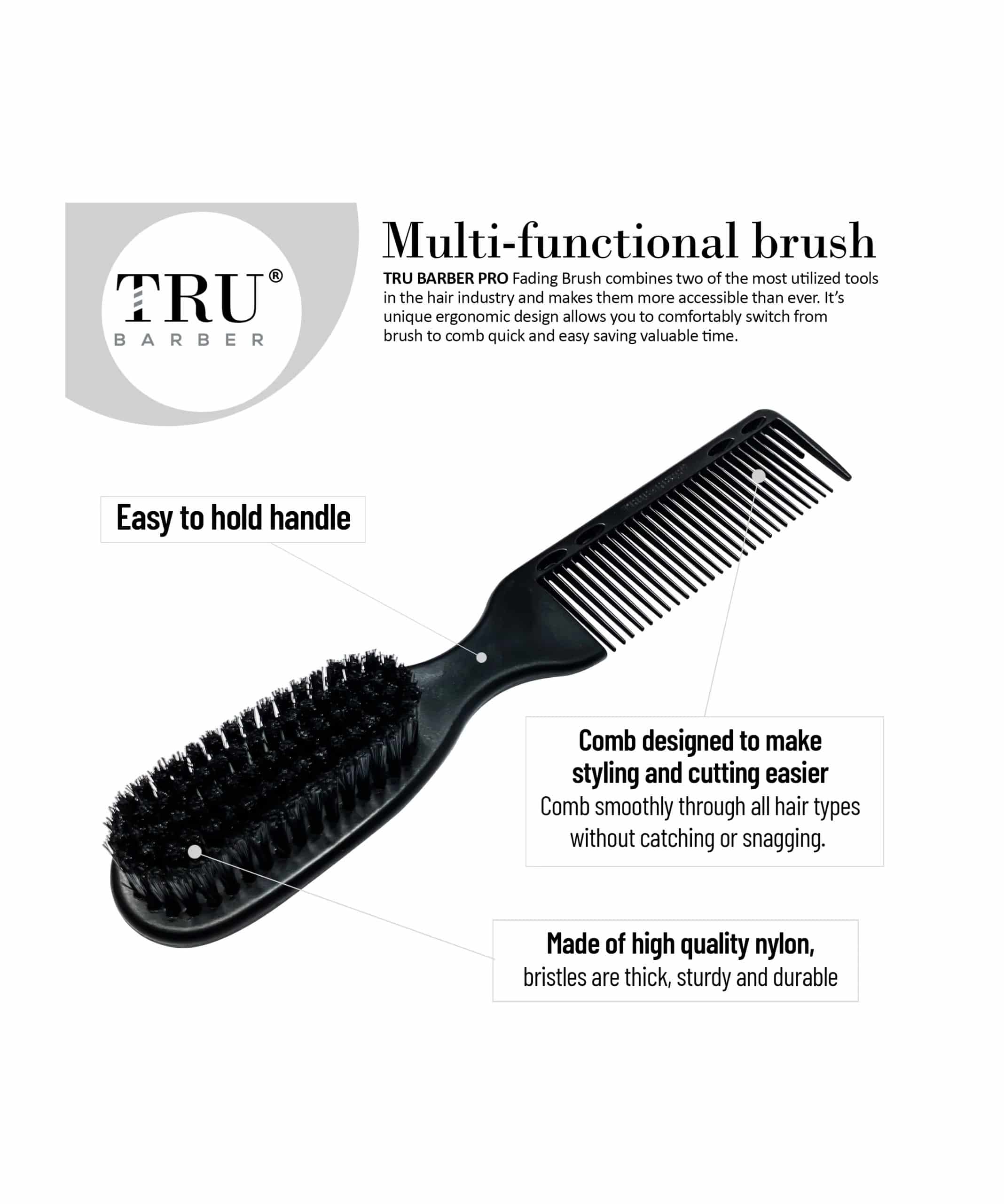 Tru Barber Pro Fade Brush - Info 2