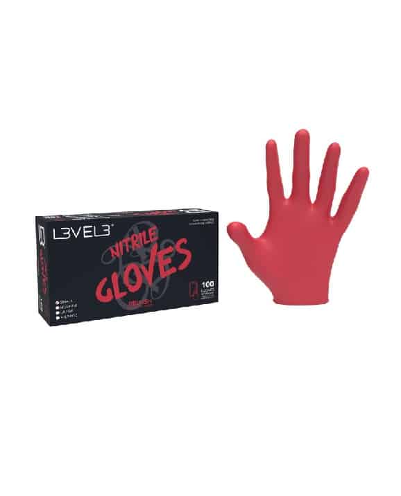 L3VEL3 Nitrile Gloves - Red-Ish (Red)