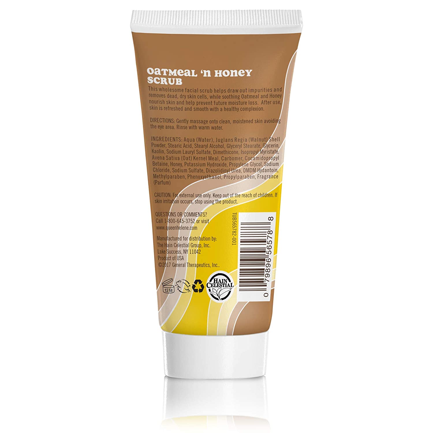 Queen Helene Oatmeal 'n Honey Scrub 6oz - Back