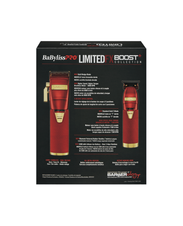 BabylissPro LimitedFX Boost+ Collection - Red #FXHOLPKCTB-R Package Back