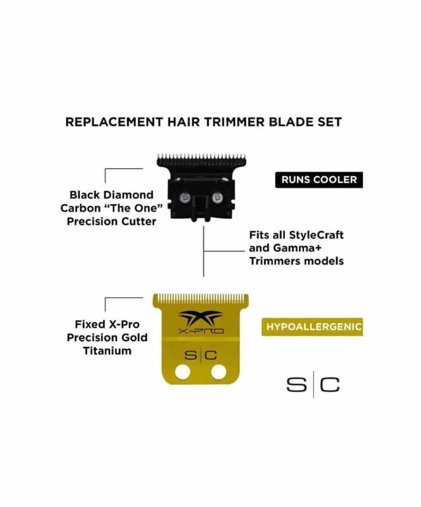 StyleCraft Fixed XPro Precision Gold Trimmer Blade with DLC "The One