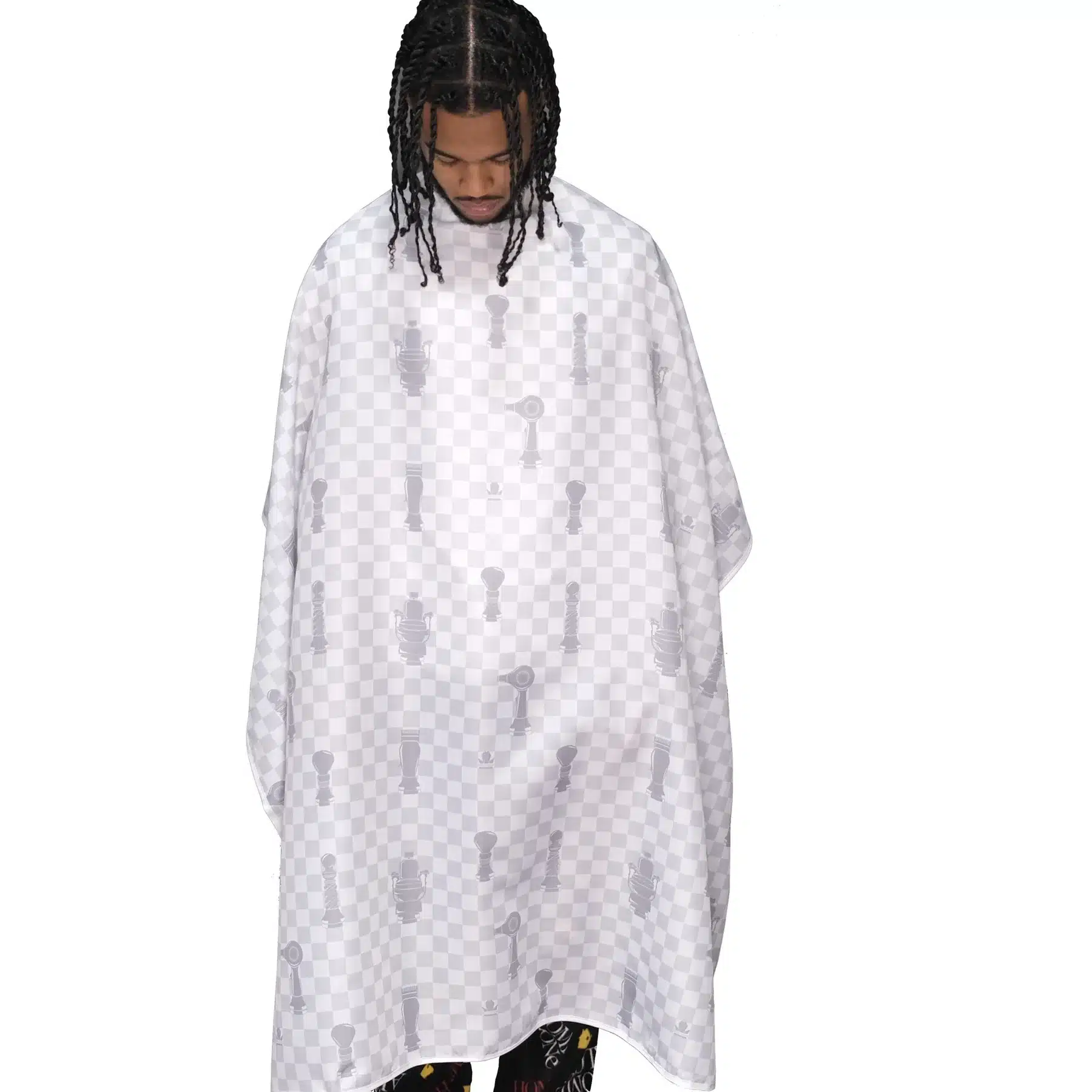 King Me Barber Cape (White)