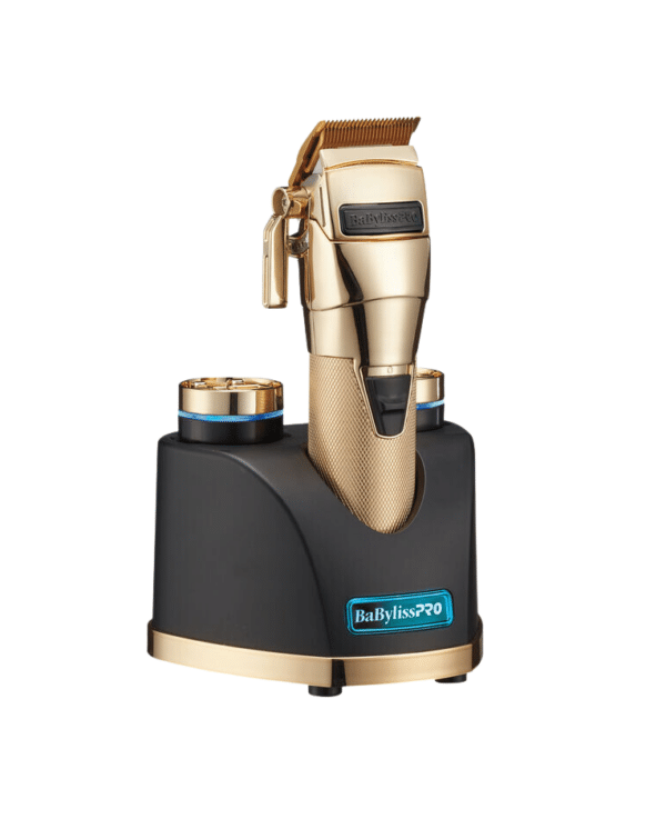 BabylissPro Gold SnapFX Clipper #FX890GI in stand angled