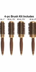 Olivia Garden NanoThermic Ceramic Ion Round Thermal Brush Set #NT-DL01 Includes