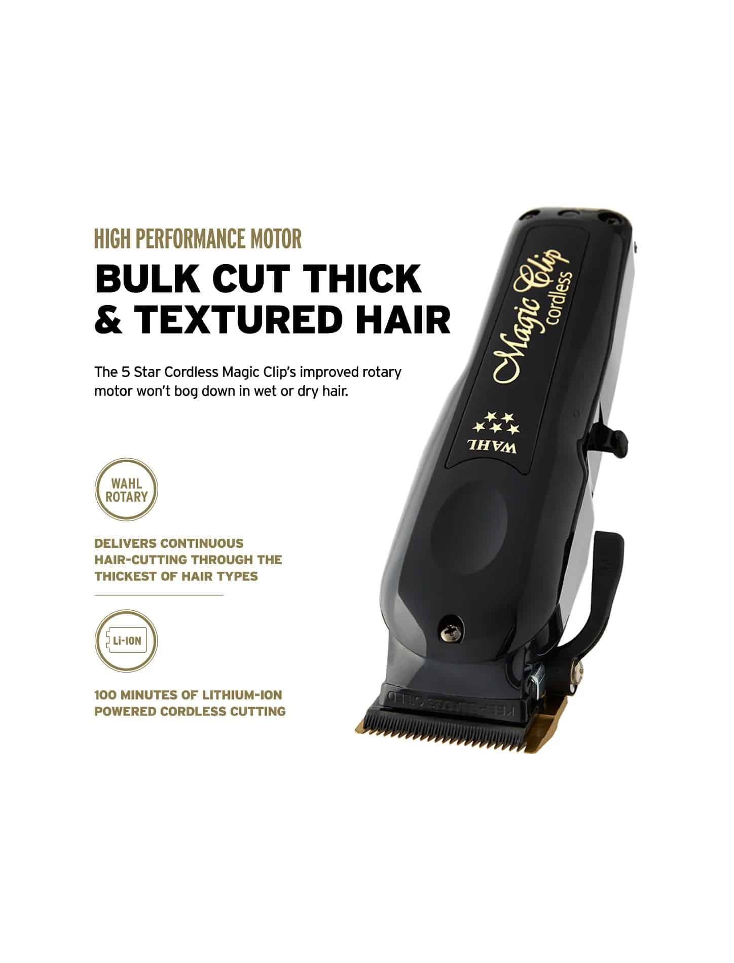 Wahl Cordless Magic Clipper, Cordless Detailer Li Trimmer, and 5
