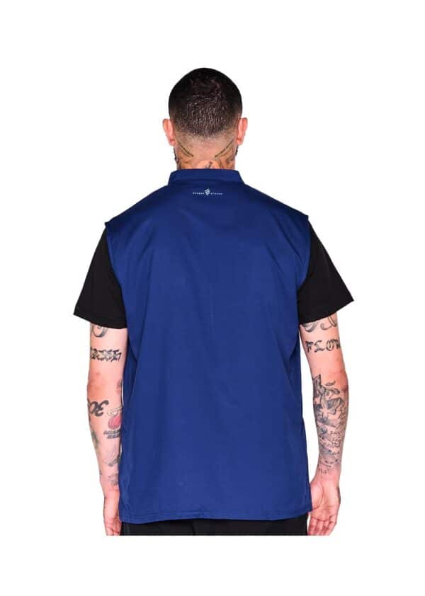 Barber Strong Vest - Blue - On Model Back