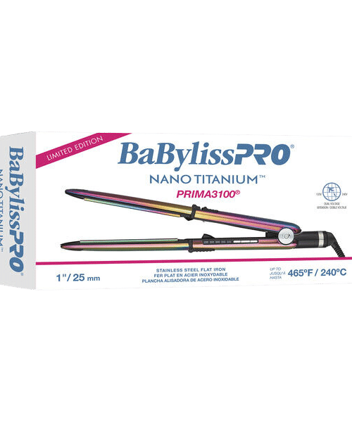 BabylissPro Limited Edition Iridescent Nano Titanium Prima 3100 1" Flat Iron #BNTRB3100TUC