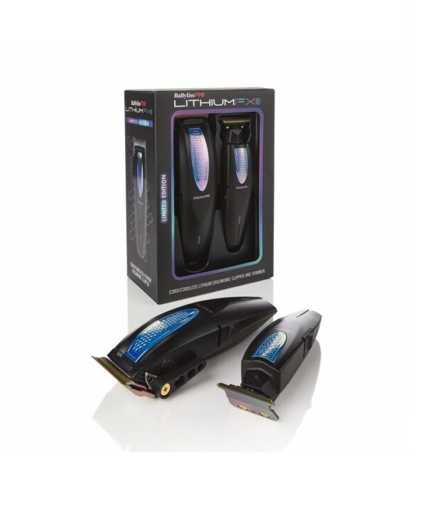 BabylissPro LithiumFX+ Limited Edition Iridescent Clipper and Trimmer Combo #FX73HOLPKRB