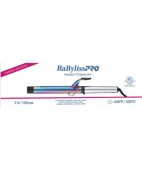 BabylissPro Nano Titanium Limited Edition Iridescent 1 ¼" Extended Barrel Curling Iron #BNTWRB125XLUC