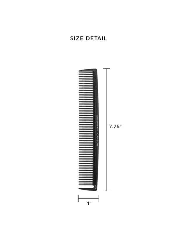 Cricket Carbon C25 Multipurpose Comb - Size Info