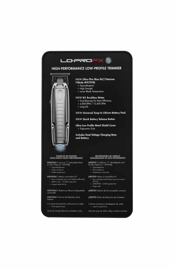 BabylissPro FXOne Lo-ProFX Trimmer Gray #FX729 Package Back