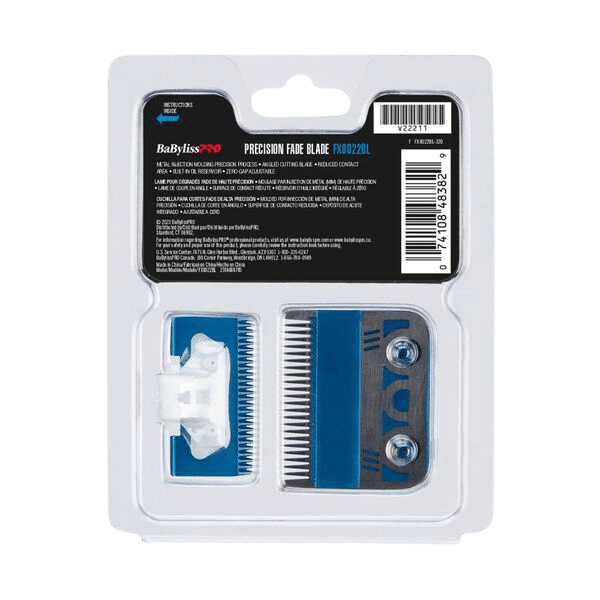 BabylissPro Blue Titanium Metal Injection Molded (MIM) Precision Fade Blade #FX8022BL - Package Back