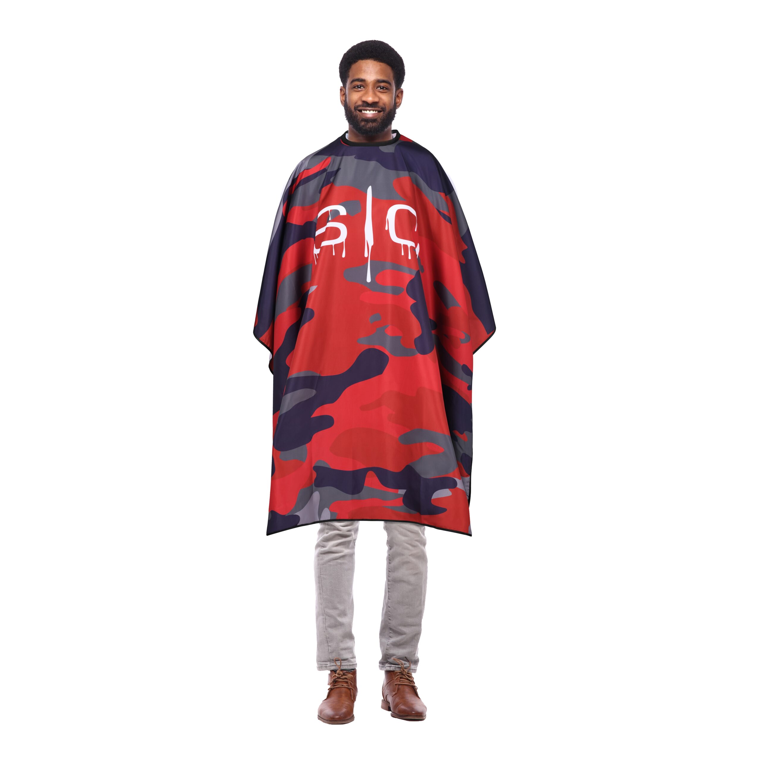 ★TOUT Y EST★ Lyon C Camo Original Red LN.C-CM-OL-RD StyleCraft Cutting Cape Red Camo #SC306M - Barber Depot
