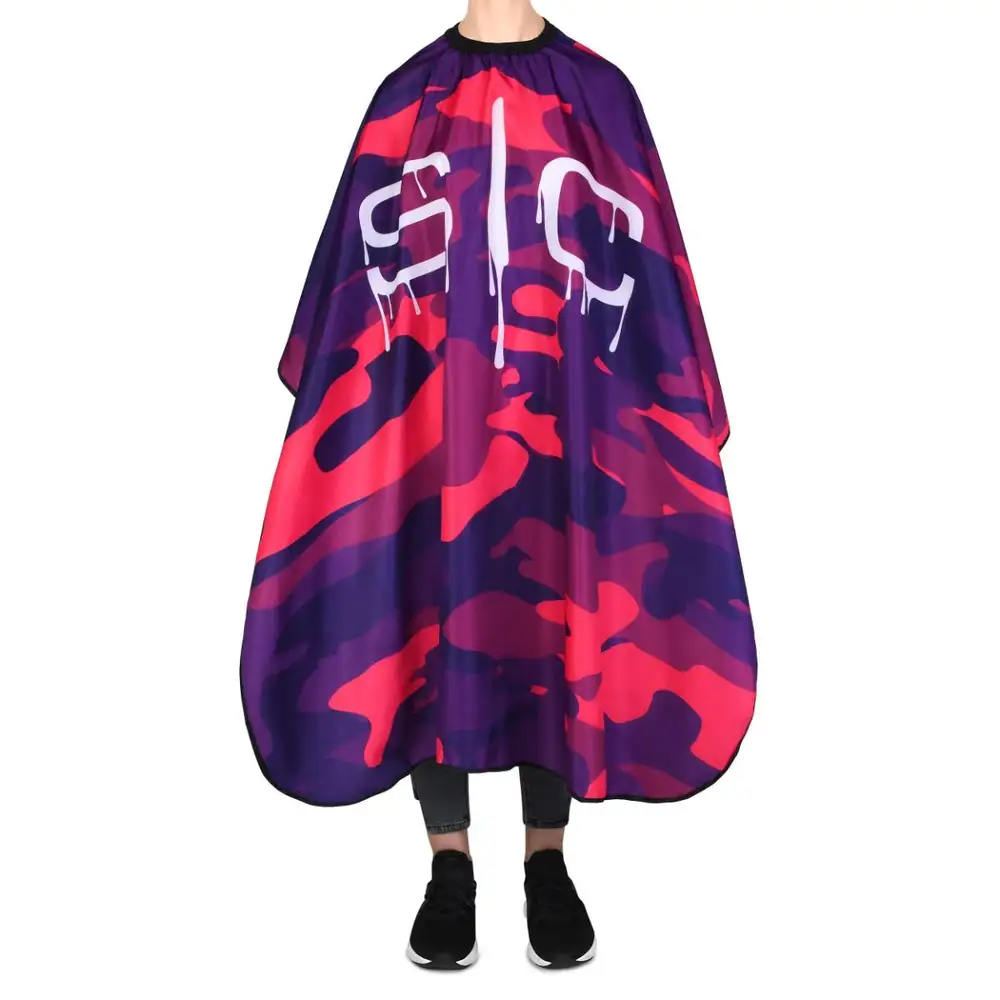 StyleCraft Pink Camo Barber Cape - #SC323PK On Person