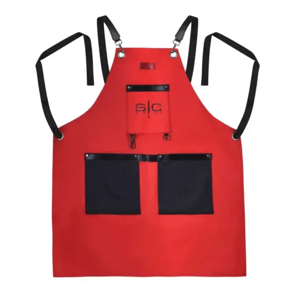 StyleCraft Red and Black Barber Apron #SC315R