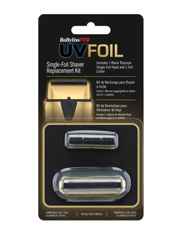 BabylissPro UVFoil Single Foil Replacement Gold Foil & Cutter #FXLRF1G - Package Front