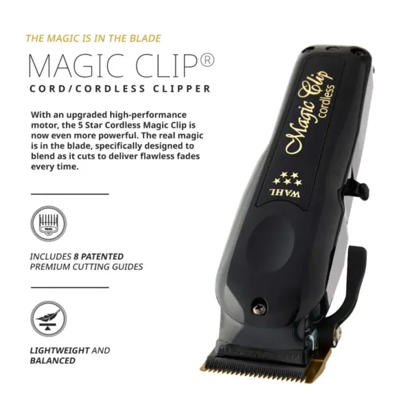 Wahl 5 Star Cordless Black Magic Clip #3026432 - Info 2