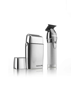 BabylissPro Limited Edition Silver Trimmer and Double Foil Shaver Value Pack #FXDUOFS2TS
