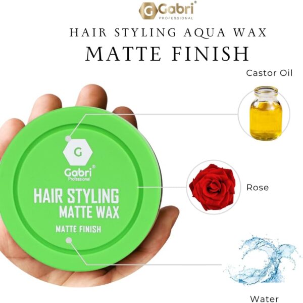 Gabri Hair Styling Matte Wax - Matte Finish 150ml - Info 2