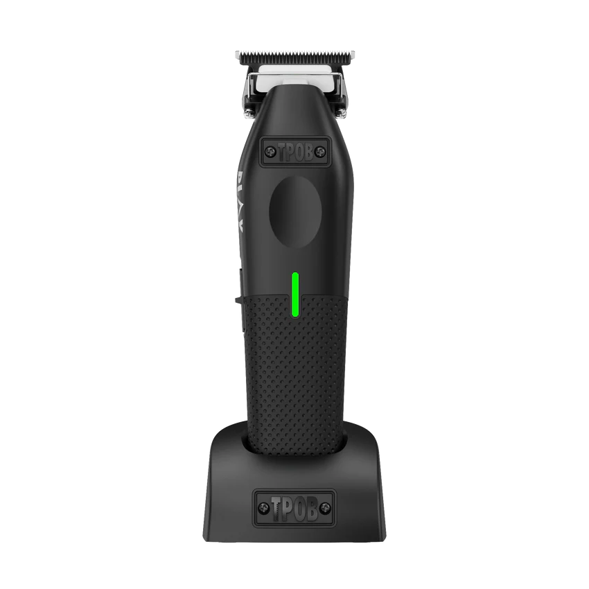 TPOB Play Trimmer Black updated with Softy Blade - on charging stand