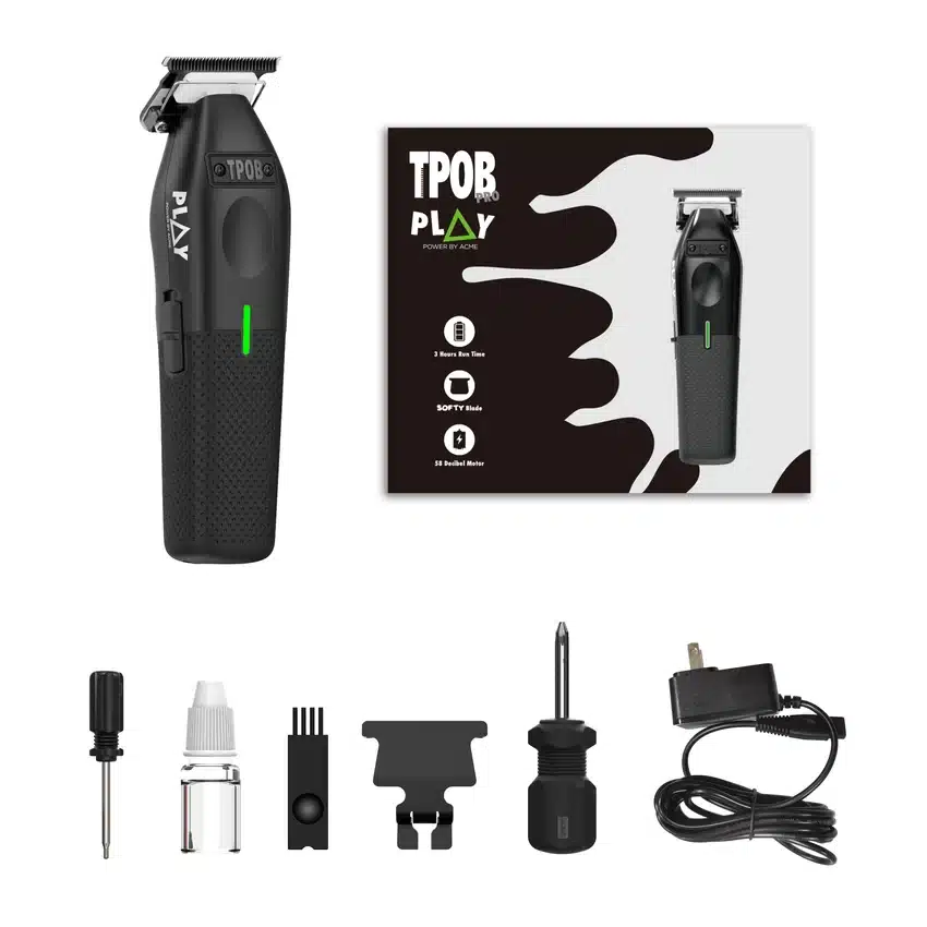 TPOB Play Trimmer Black updated with Softy Blade - package