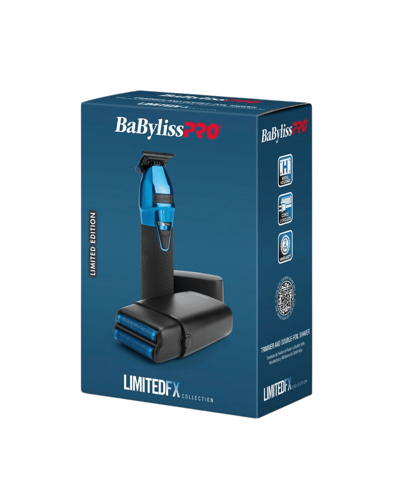 BabylissPro LimitedFX Black & Blue Trimmer & Double-Foil Shaver
