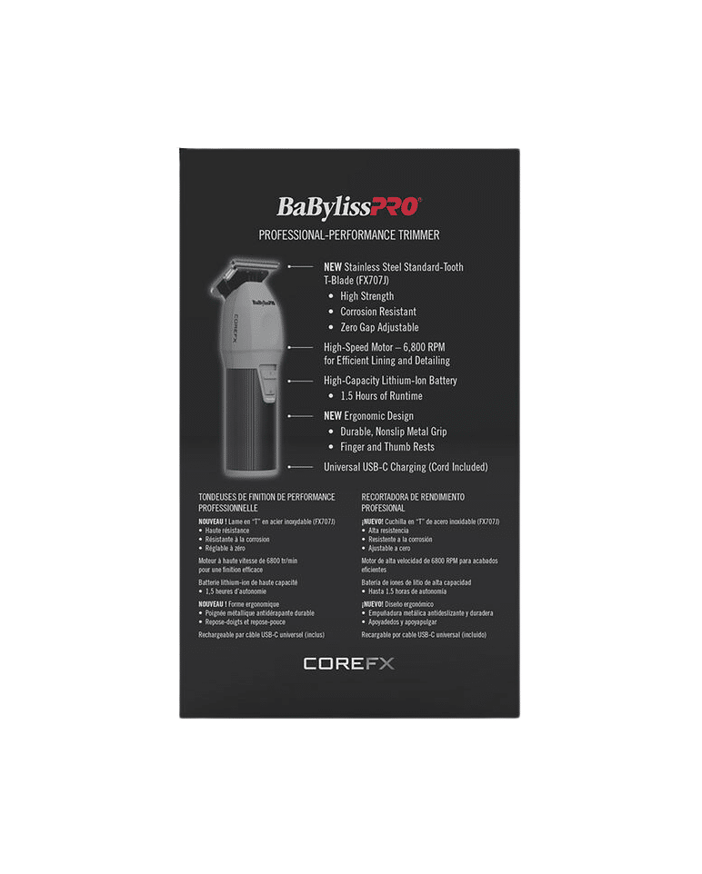 BabylissPro CoreFX Trimmer #FX76 - Package back