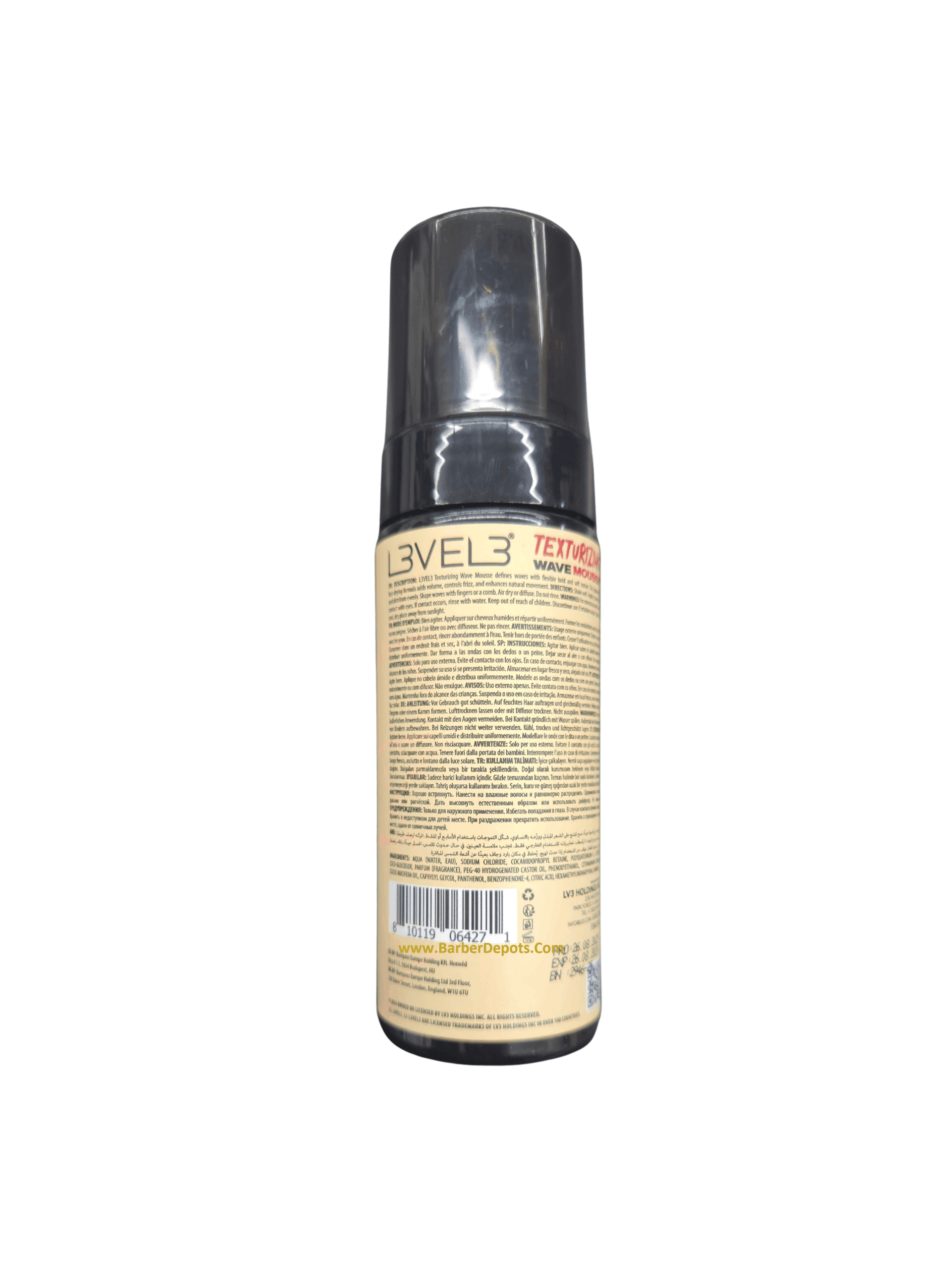 L3VEL3 Texturizing Wave Mousse 5oz - Back