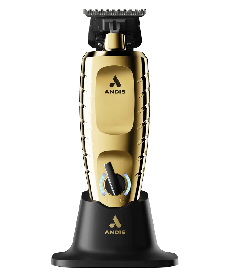 Andis GTX-EXO II Gold Trimmer #562168 - On charging stand