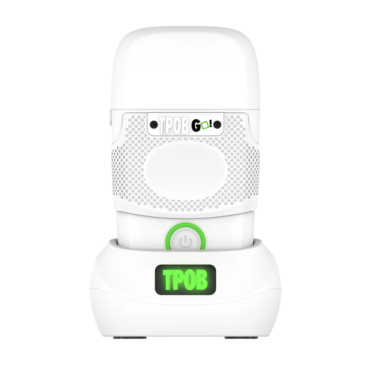 TPOB Go Shaver Whiteout Edition - on charging stand