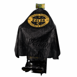 Rolda Barber Cape - Black and Gold Design Cape