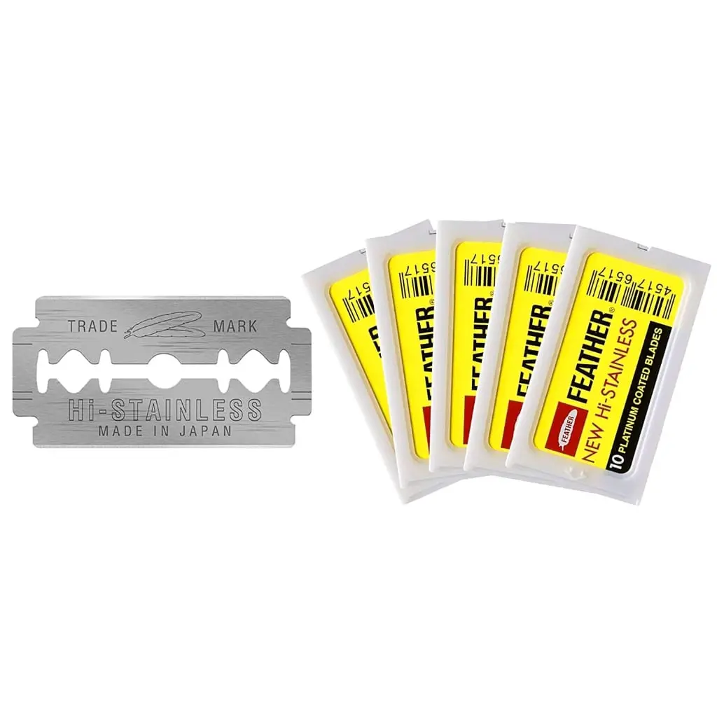 Feather Hi Stainless Double Edge Razor Blade Pack of 10 - 5 pieces