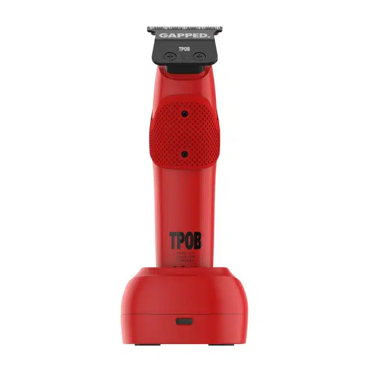 TPOB Go Trimmer - Red Edition - on charging stand back view