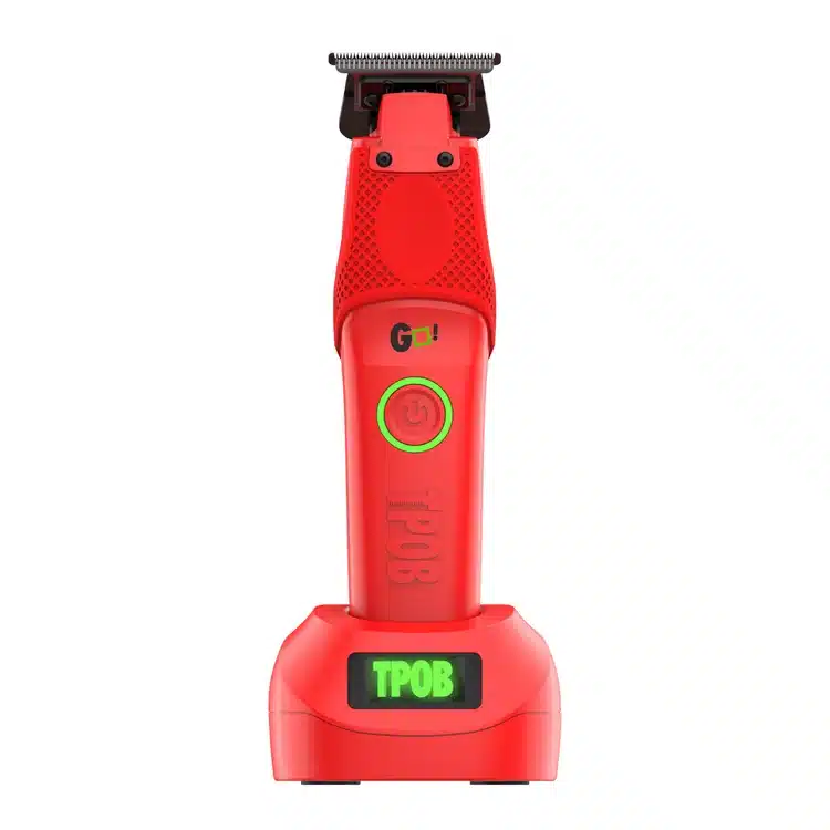 TPOB Go Trimmer - Red Edition - on charging stand