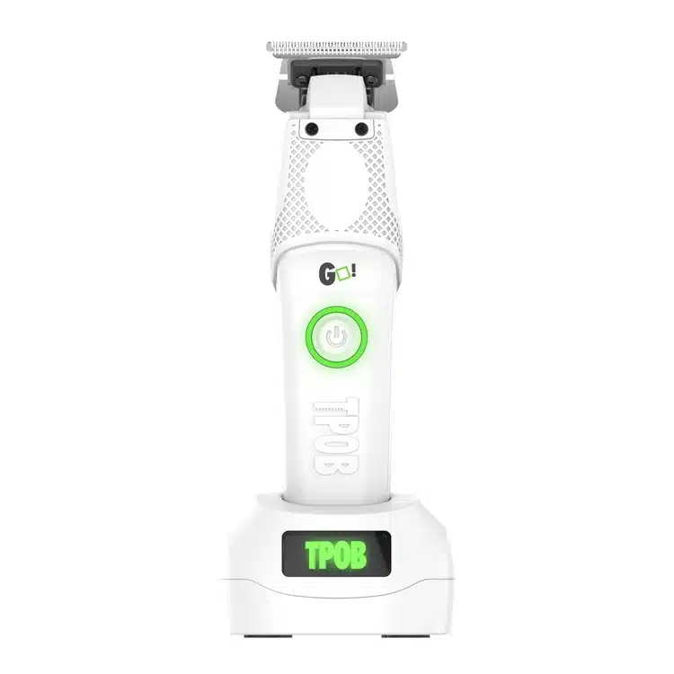 TPOB Go Trimmer - Whiteout - On charging stand