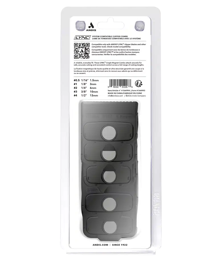 Andis Amp'd Single Magnet Comb Set #564994 - Package Back