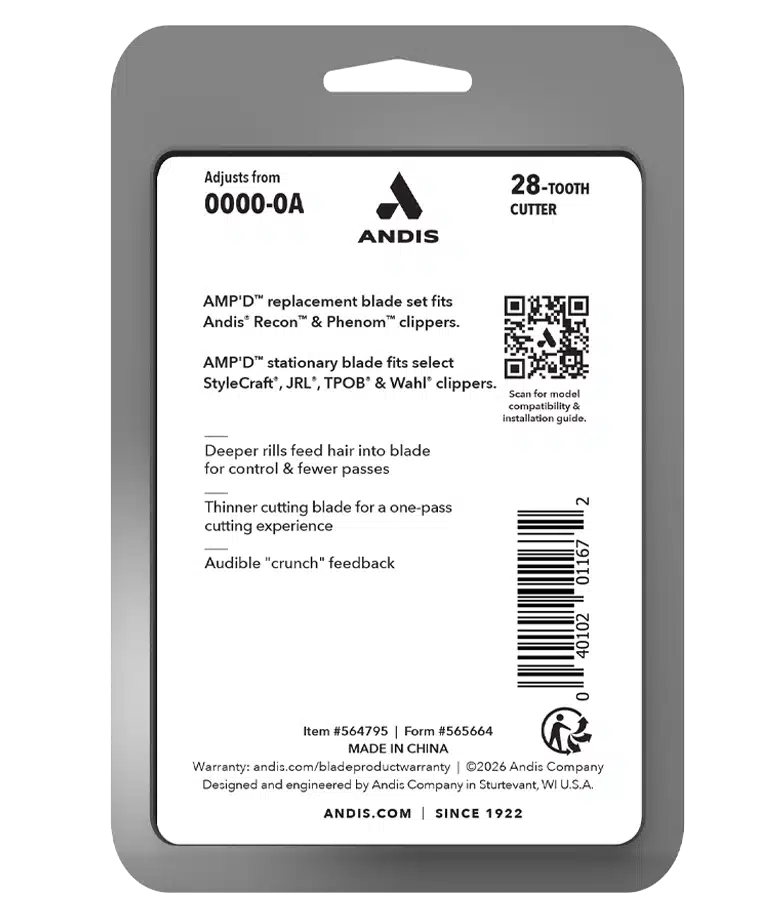 Andis Phenom Amp'd Blade #564795 - Package Back