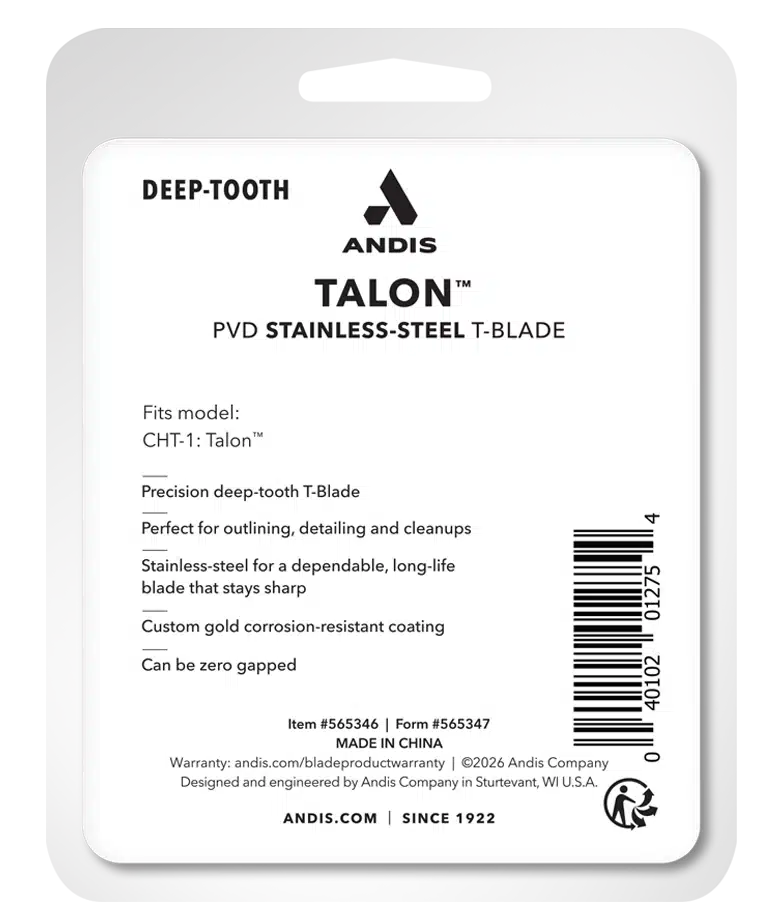 Andis Talon Trimmer Replacement Blade - Gold #565346 package back