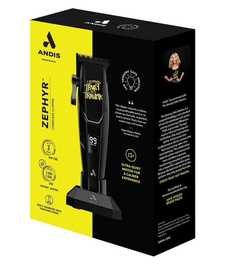 Andis Zephyr Cordless Clipper #565467 - package angled